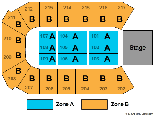 Rio Rancho Events Center End Stage Zone Seating Chart